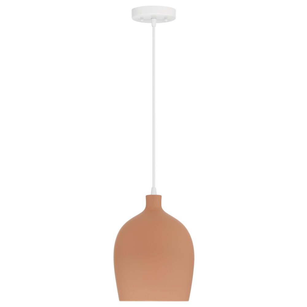 Creative Coop Sienna 1-Light Large Pendant with Terra Cotta Shape in White, , large