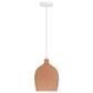 Creative Coop Sienna 1-Light Large Pendant with Terra Cotta Shape in White, , large