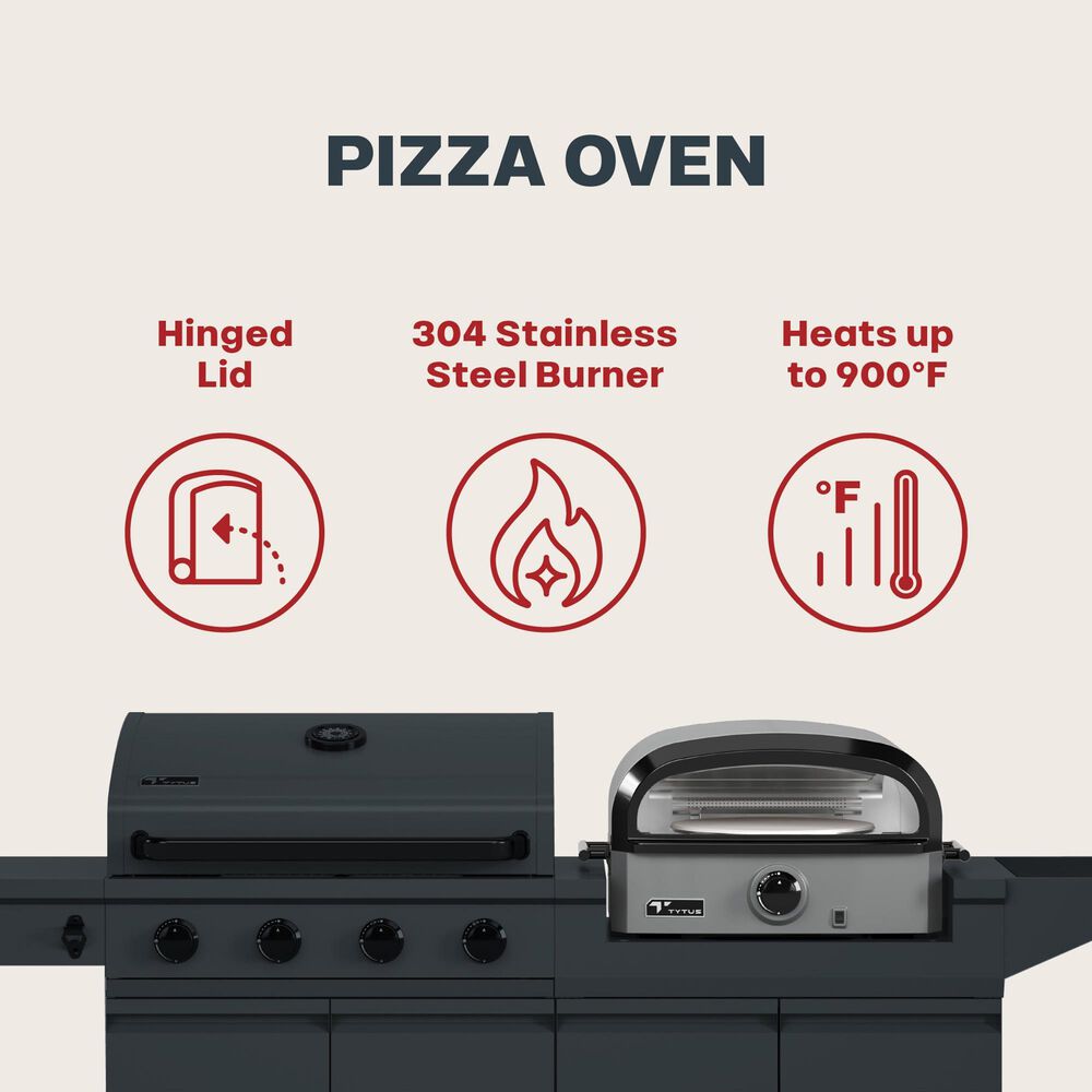 Tytus Anaheim and Emberwood 3-Piece Modular Duo with Gas Tabletop Pizza Oven in Gunmetal Gray, , large