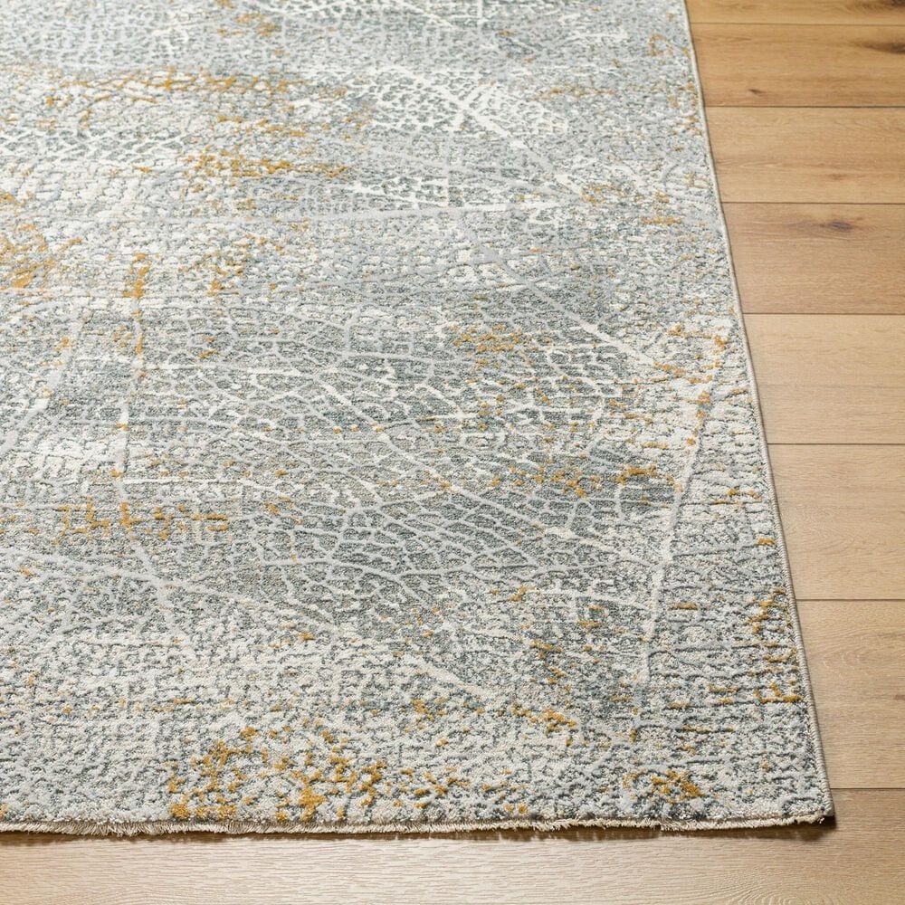 Surya Dresden Medium Gray, White, Light Slate, Gray, Mustard and Denim 9&#39; x 12&#39;2&quot; Area Rug, , large