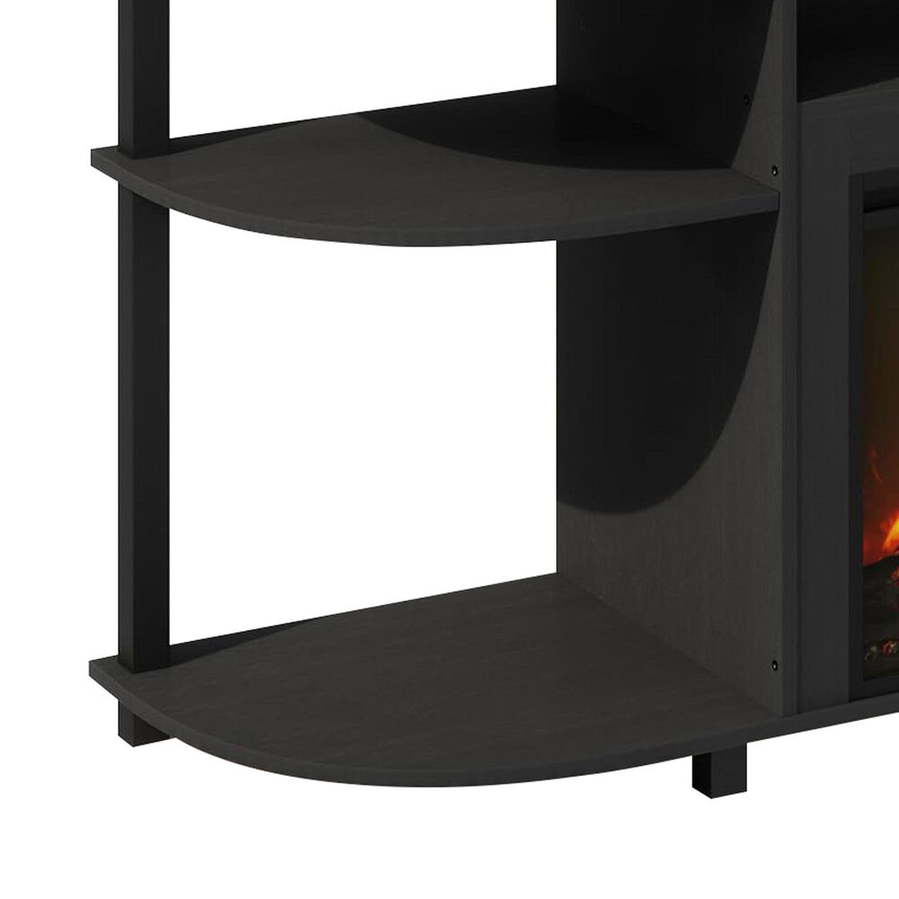HOMLUX 47" Curved TV Stand with No Heat Electric Fireplace in Americano and Black, , large