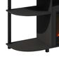 HOMLUX 47" Curved TV Stand with No Heat Electric Fireplace in Americano and Black, , large