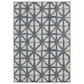 Central Oriental Melbourne Shibori Squares Vanilla and Lagoon 6"6" x 9"6" Area Rug, , large
