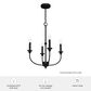 Hunter Southcrest 18" 4-Light Chandelier in Flat Matte Black, , large