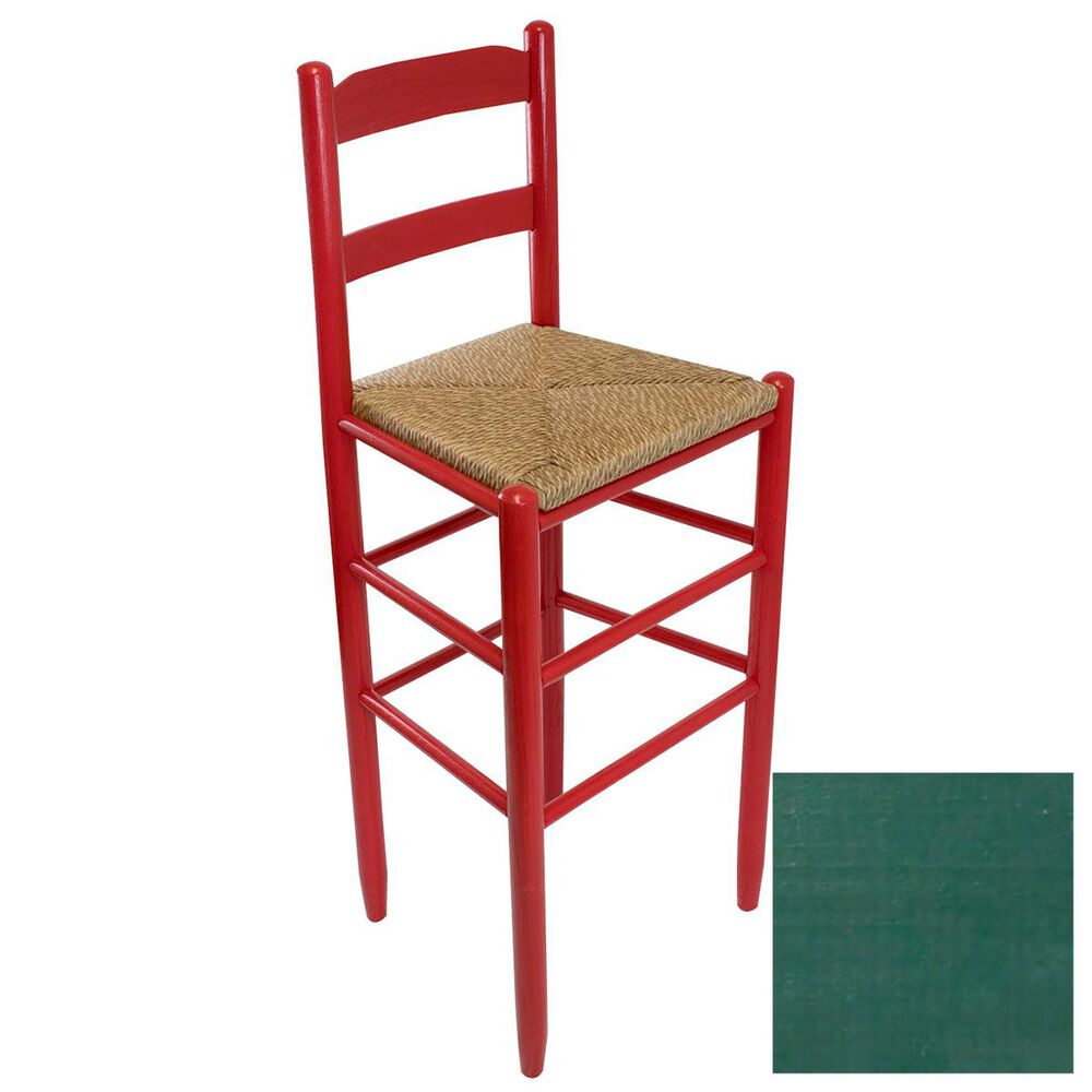 Lakeside Beach Mountain Ladderback Barstool in Green, , large