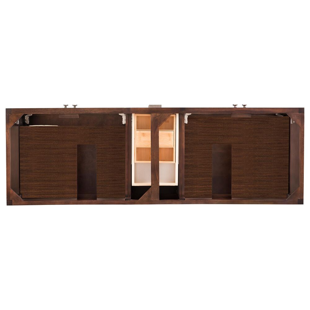 James Martin Vanities Addison 72&quot; Double Bathroom Vanity in Mid-Century Acacia with 3 cm Parisien Bleu Quartz Top and Rectangular Sinks, , large