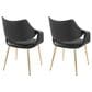 Lumisource Curvo Arm Chair with Black Upholstered in Gold (Set of 2), , large