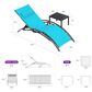 HOMLUX 3-Piece Standard Patio Chaise Lounge Set in Turquoise Blue, , large