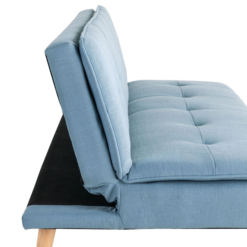 Lifestyle Solutions Tatum Convertible Sofa with Blue Cushion in Brown, , large