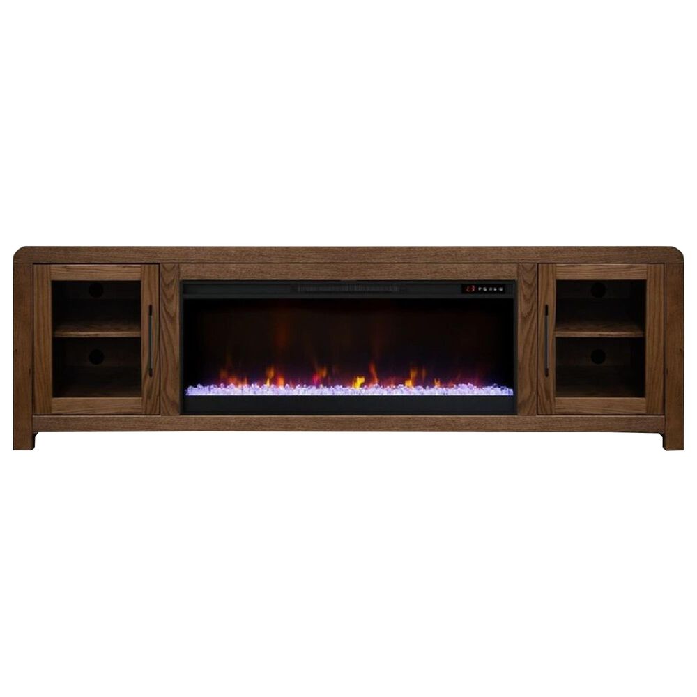 Legends Home Haven 81" Fireplace TV Stand in Bourbon Oak, , large