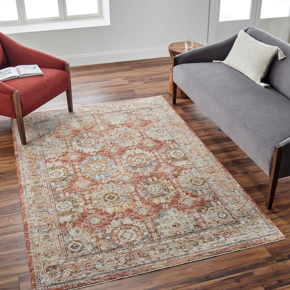 Surya Mona Lisa 10&#39; x 14&#39; Brick Red, Mustard, Tan, Sage, Dark Blue, Olive and Burgundy Area Rug, , large