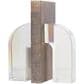 Maple and Jade Arched Geometric Decorative Bookend in Clear (Set of 2), , large