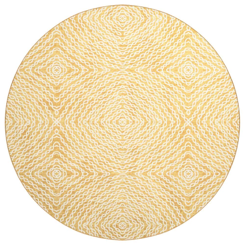 Dalyn Rug Company Brisbane Geometric 8" Round Gold Area Rug, , large