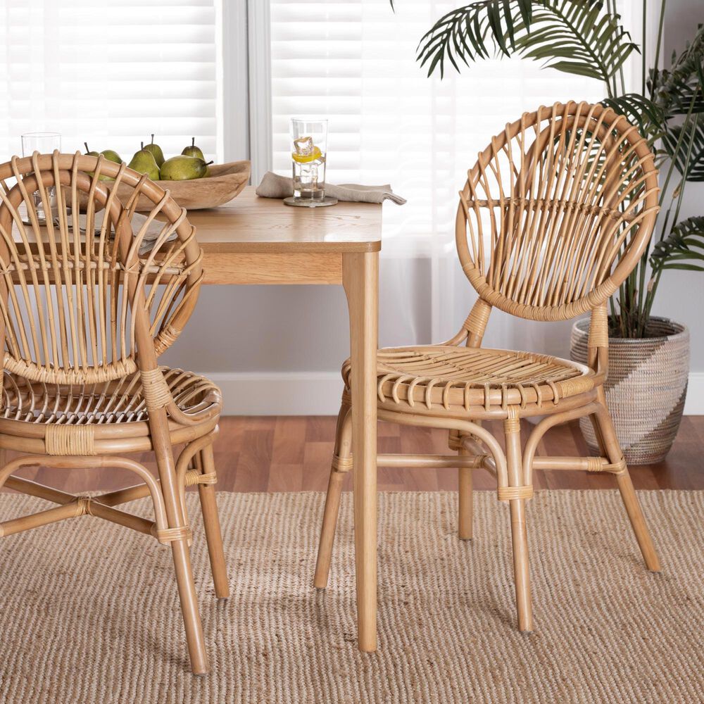 Baxton Studio Iris Side Chair in Natural Brown, , large