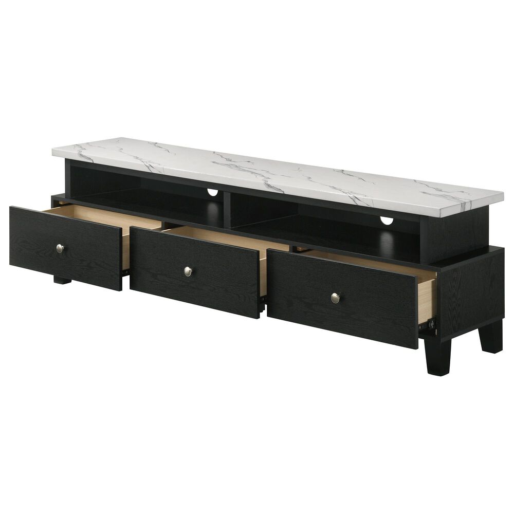 Crown Mark Alina 71" TV Stand in Black and White, , large