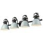 Golden Lighting Duncan 4-Light Vanity Light with Seafoam Shade in Matte Black, , large