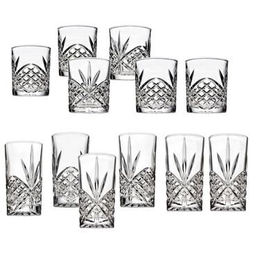 Godinger Silver Dublin 12-Piece Double Old Fashion and Highball Glassware Set in Clear, , large