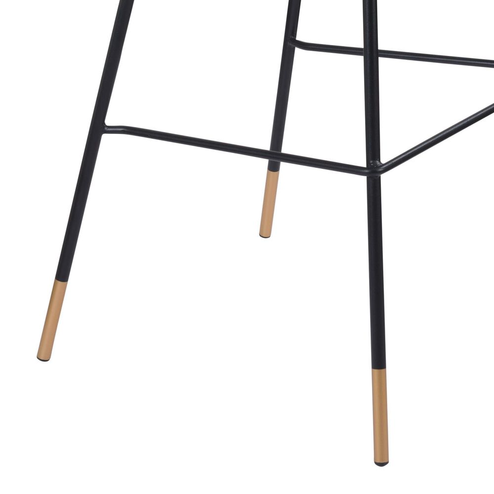 Zuo Modern Gironde Bar Stool in Light Gray and Black, , large