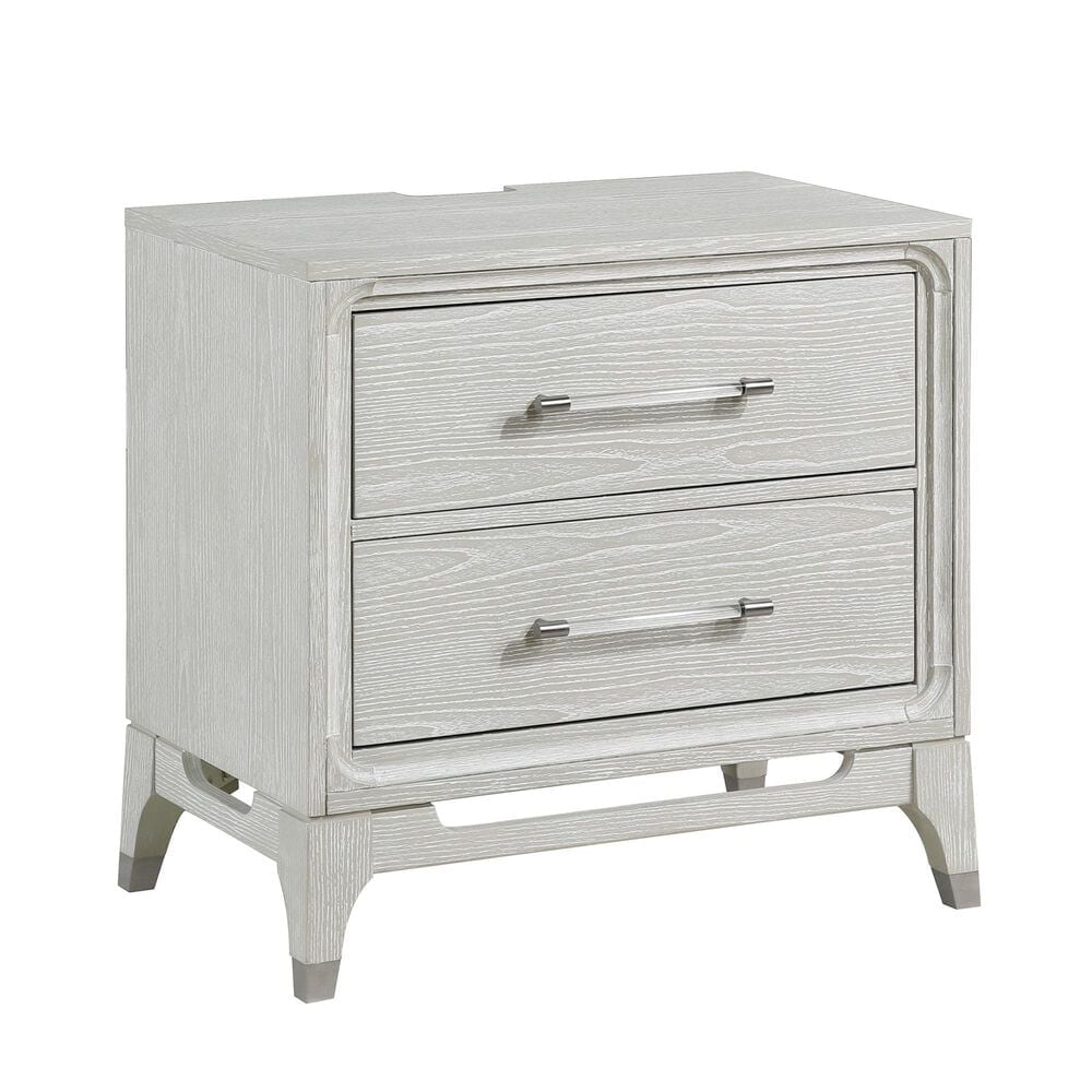 Davis International Solitude 5 Piece Queen Panel Bedroom Set in White Rub Through Finish, , large