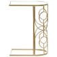 Maple and Jade Geometric End Table with Mirrored Glass Top in Gold, , large