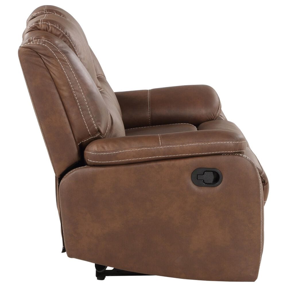 Steve Silver Katrine Manual Reclining Loveseat in Chestnut Brown, , large