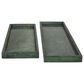 Maple and Jade 2-Piece Tray Set with Raised Border in Matte Dark Green, White and Black, , large