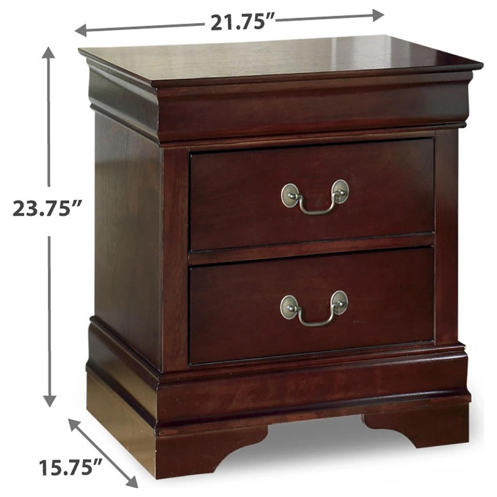 アリハート　アリ II Ashley Alisdair 2-Drawer Nightstand in Reddish Brown