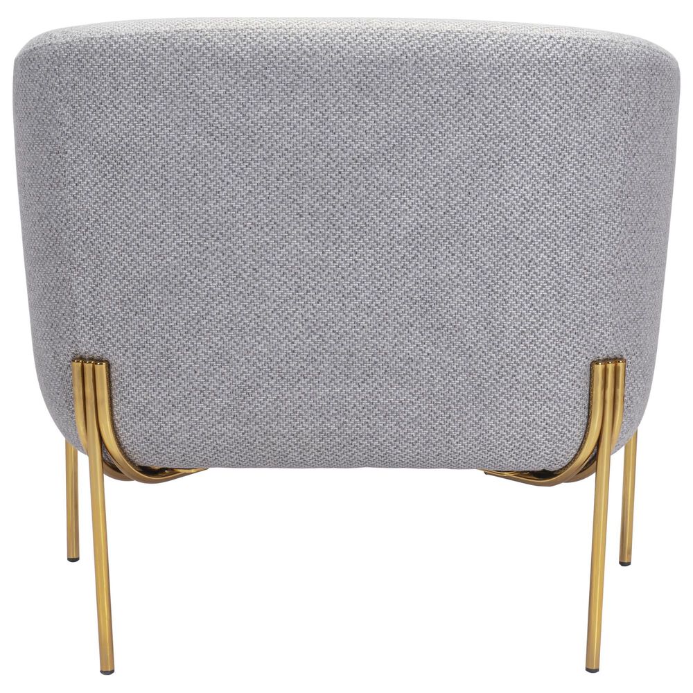 Zuo Modern Micaela Arm Chair in Gray and Gold, , large