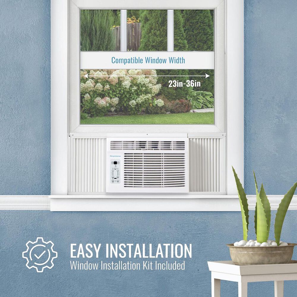 Keystone 6000 BTU Window-Mounted Air Conditioner with Follow Me LCD Remote Control in White, , large