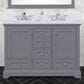 Lexora Home Dukes 48" Double Bathroom Vanity in Dark Grey with 2 cm White Cultured Marble Top and Rectangular Sinks, , large