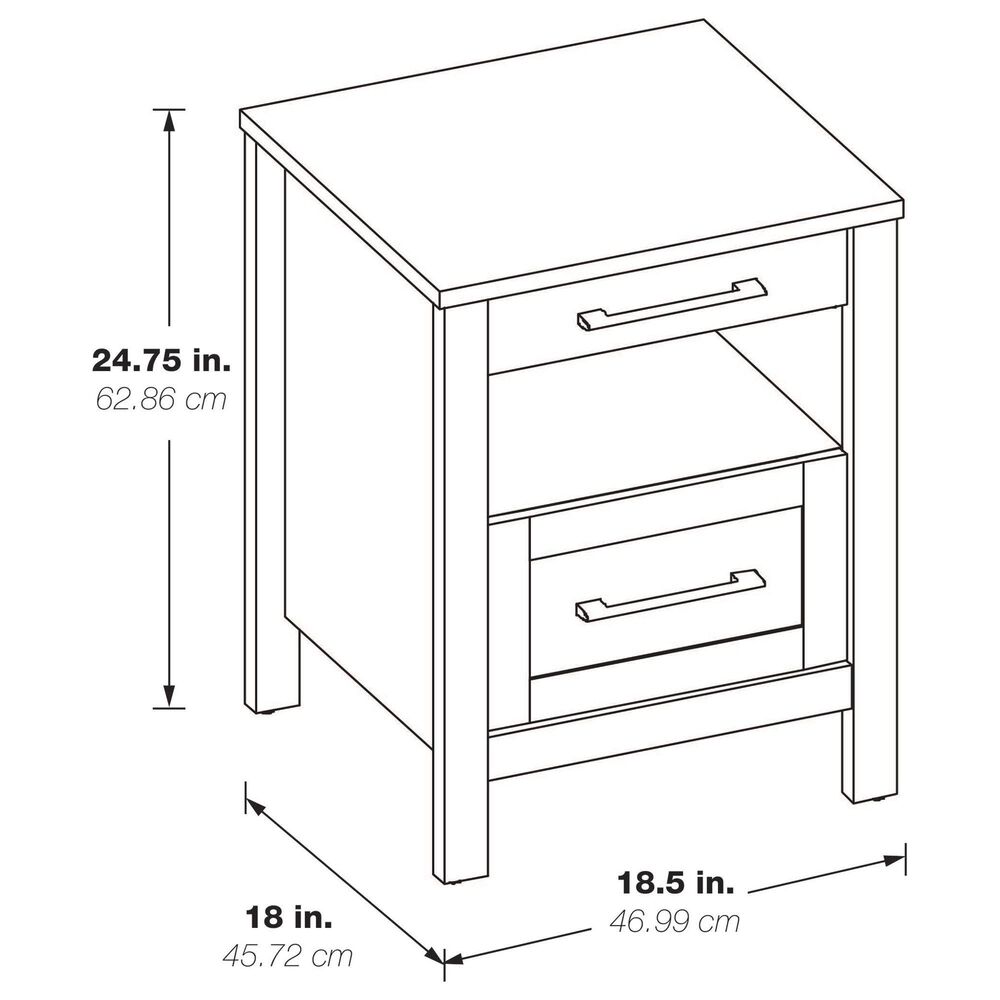 Valor Living Stonebrook 1-Drawer Nightstand with 2 USB Ports in Canyon Oak, , large