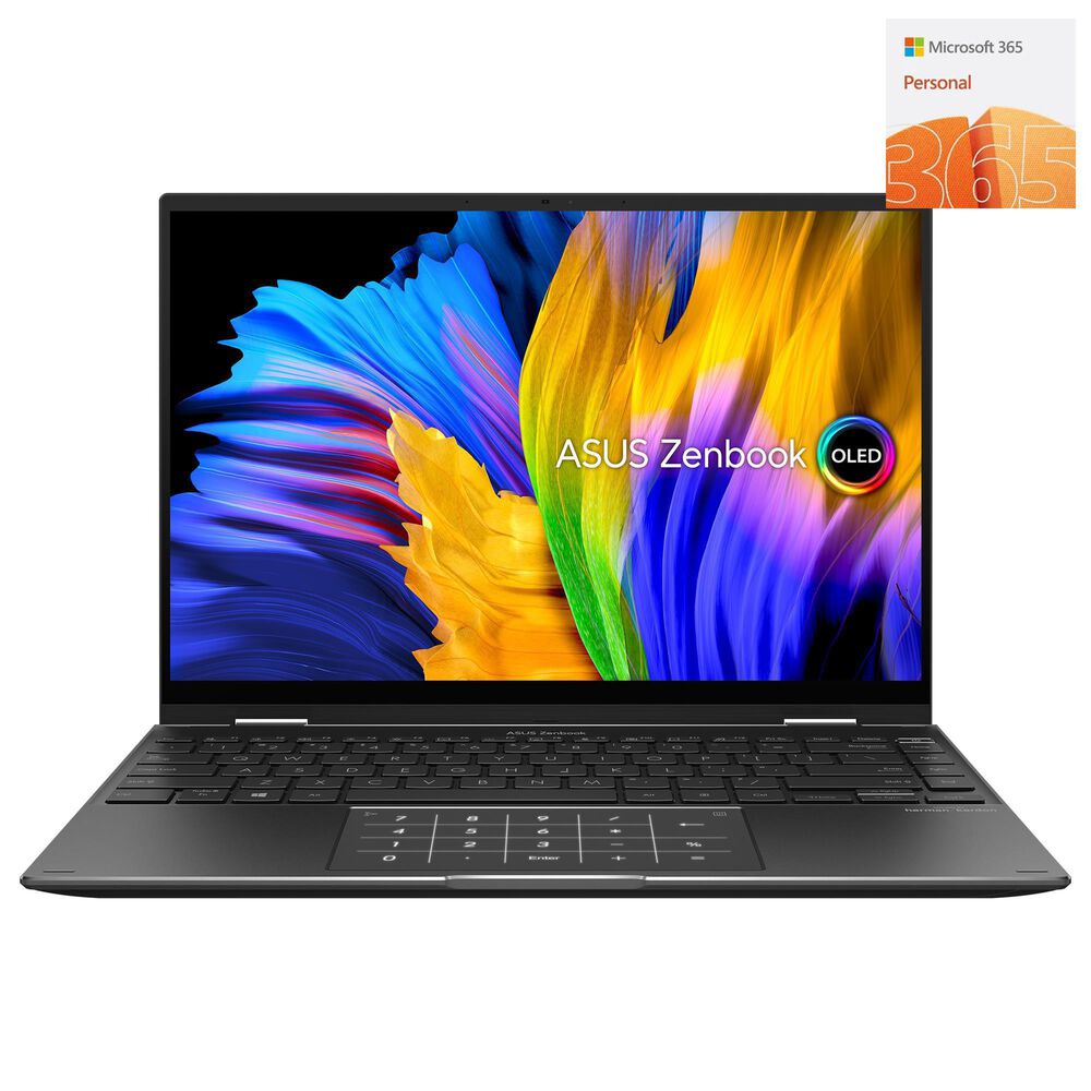 ASUS 14" Zenbook Flip OLED Laptop | AMD Ryzen 7 5800H - 16GB RAM - AMD Radeon Graphics - 512GB SSD + 365 Personal | 12-Month Subscription, 1 person | Premium Office apps | 1TB OneDrive cloud storage | PC/Mac Download (Digital Code in Box), , large