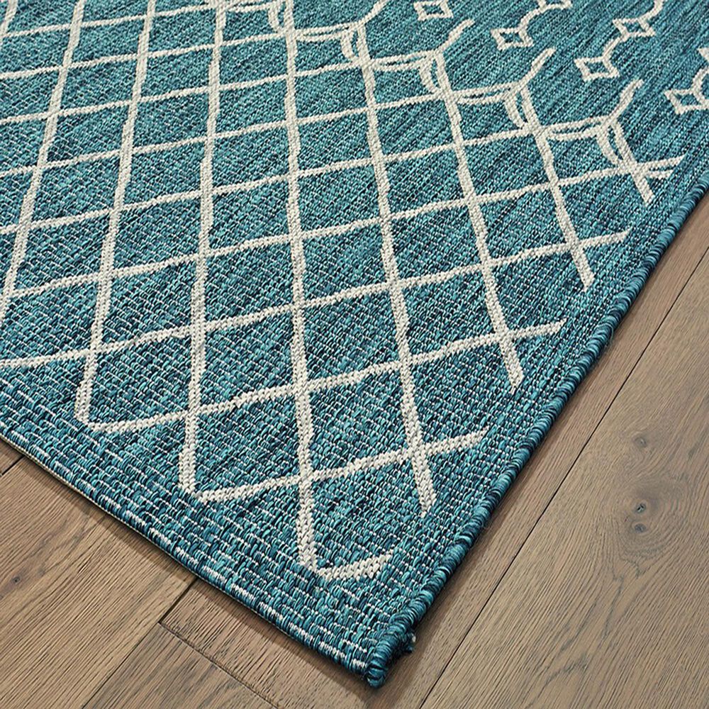 L&amp;R Resources Sun Shower 5&#39; x 8&#39; Blue and Gray Indoor/Outdoor Area Rug, , large