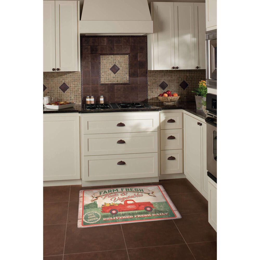 Karastan Dri-Pro Comfort Vegetable Trucks 1&#39;6&quot; x 2&#39;6&quot; Multicolor Door Mat, , large