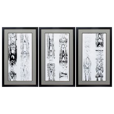 Propac Endgrain Panel Wall Art in Black and White (Set of 3), , large