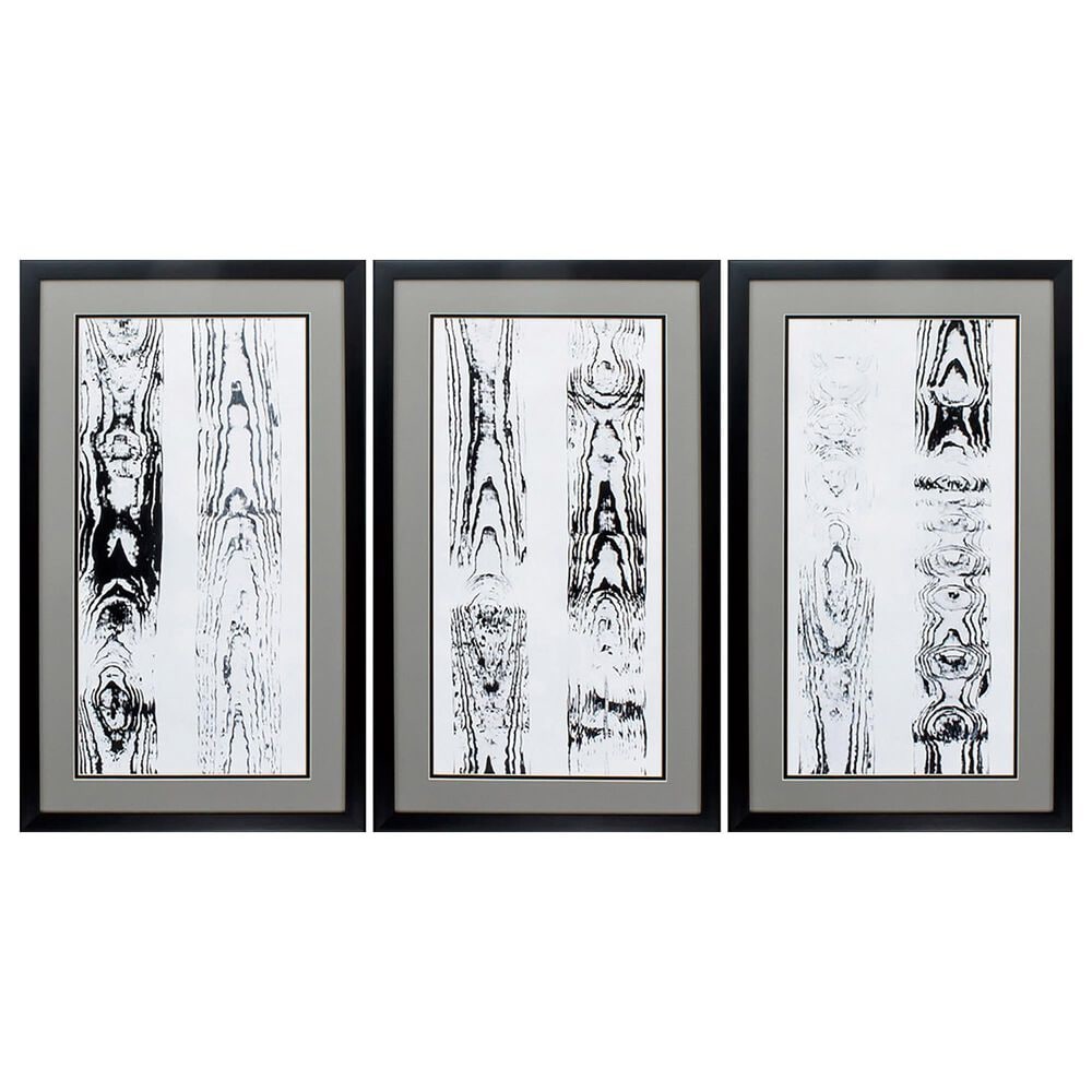 Propac Endgrain Panel Wall Art in Black and White (Set of 3), , large