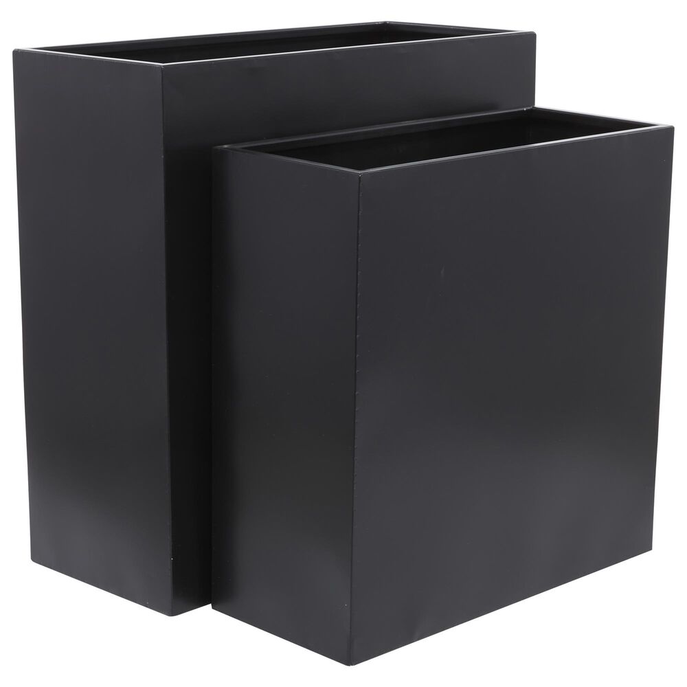 Maple and Jade 28" x 12" Planter in Black (Set of 2), , large