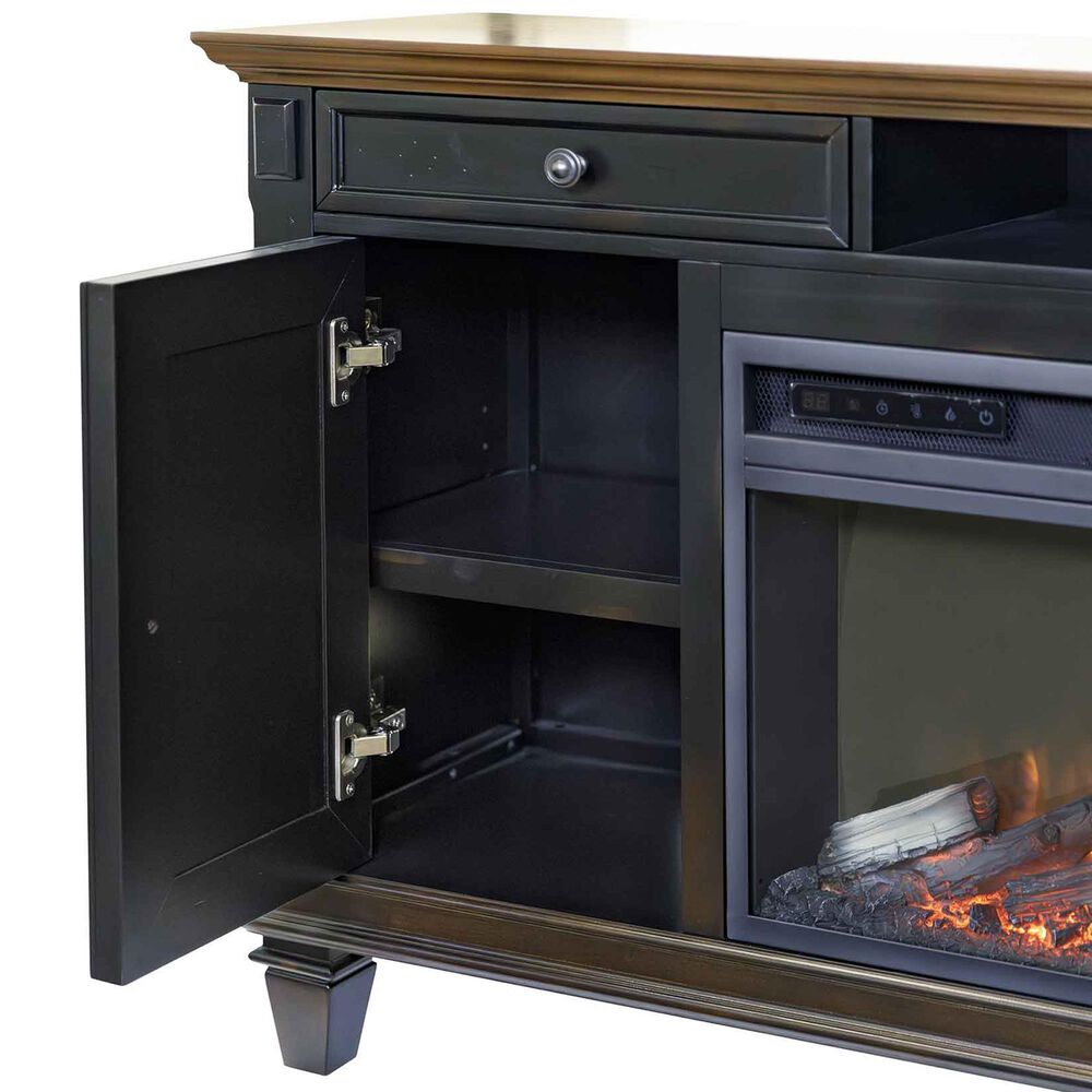 Wycliff Bay Hartford 75&quot; Fireplace TV Stand in Black and Gray, , large