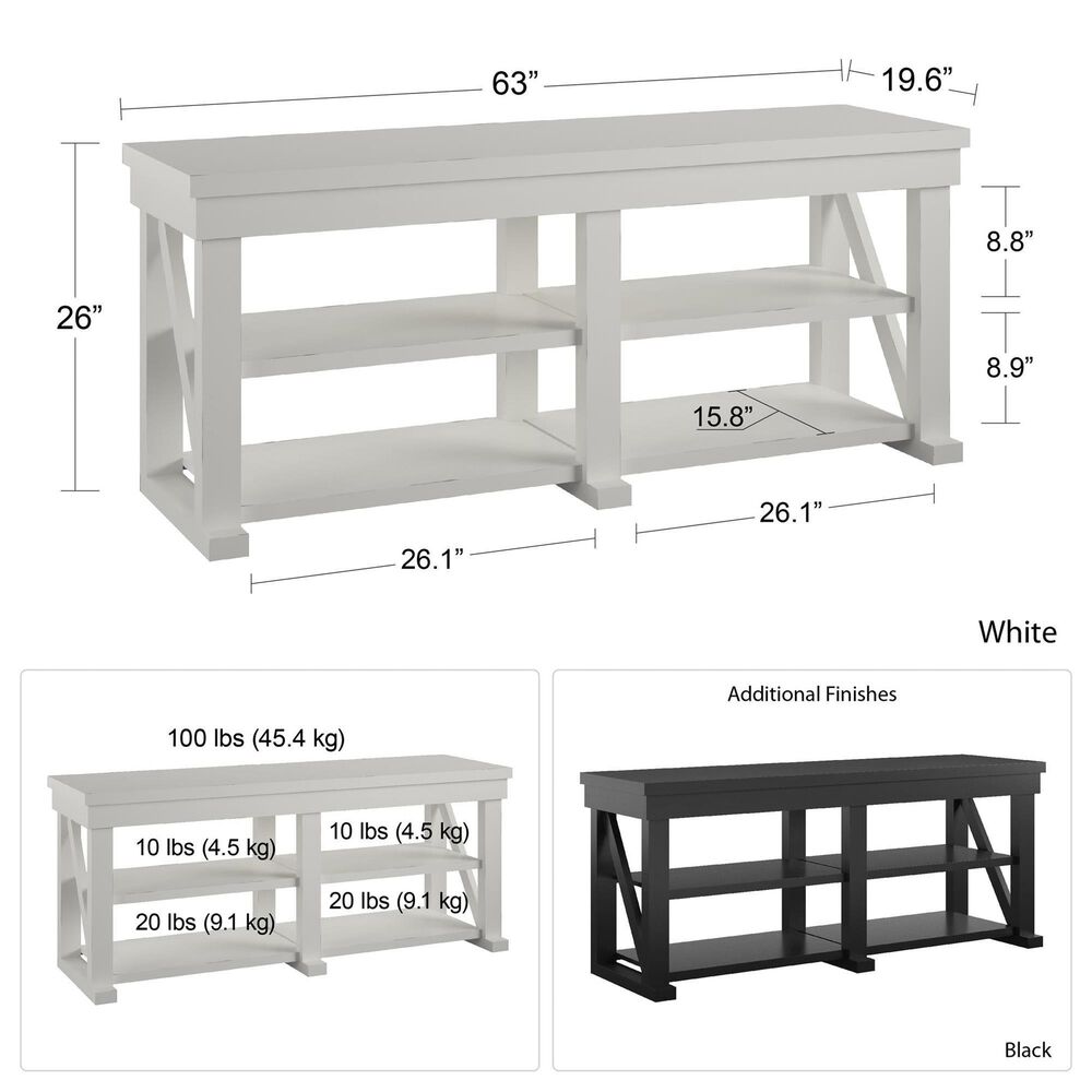 DHP Crestwood 63&quot; TV Stand in White, , large