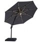 Furniture of America Zora 10" LED Bulb Double Top Octagon Patio Umbrella with Base in Gray, , large