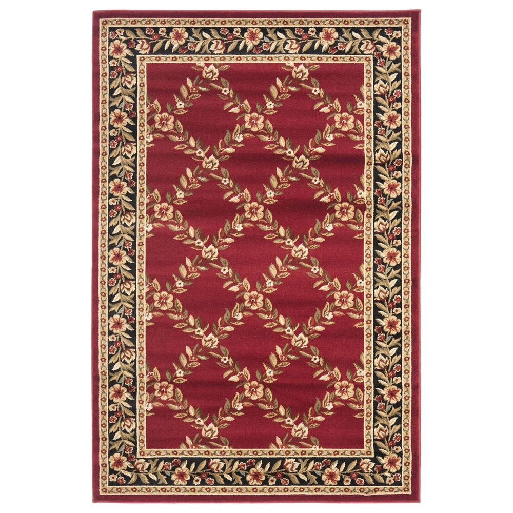Safavieh Lyndhurst 4" x 6" Red and Black Area Rug, , large