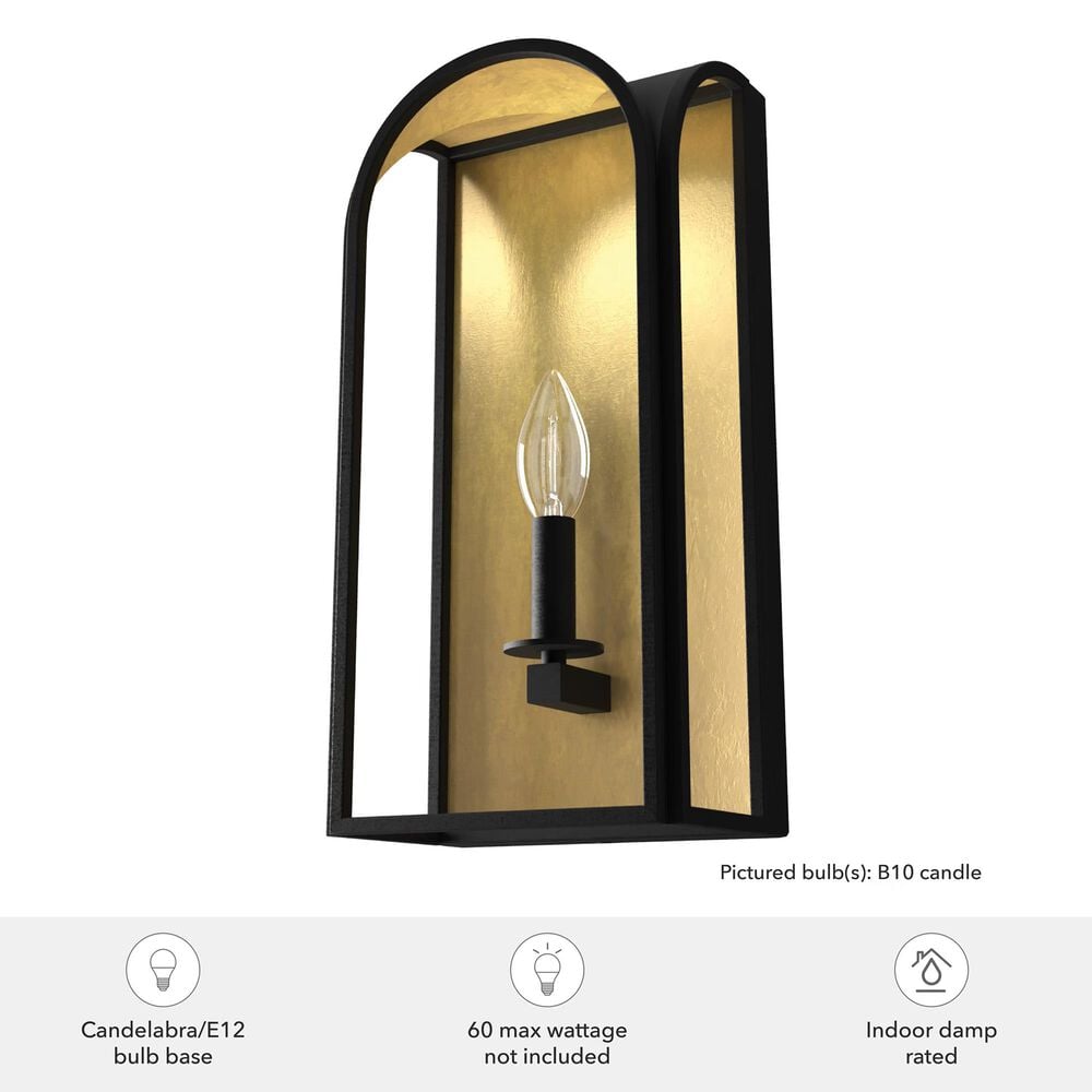Hunter Dukestown 1-Light Wall Sconce in Natural Iron and Gold Leaf, , large