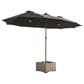 HOMLUX 2-Piece 14.5 ft Patio Umbrella and All-weather Square Rattan Coffee Table Outdoor Set in Dark Gray, , large