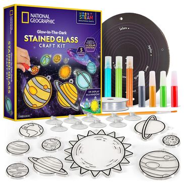 National Geographic Stained Glass Solar System Craft Kit, , large