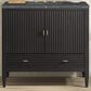 James Martin Vanities Myrrin 36" Vanity in Carbon Oak with 3 cm Parisien Bleu Quartz Top, , large