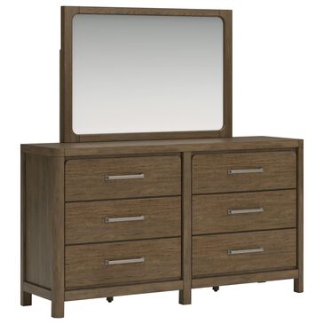 Millenium Dresser and Mirror in Light Brown, , large