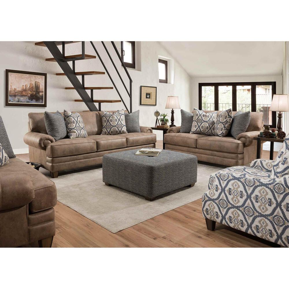 Moore Furniture Sicily Stationary Loveseat in Hazelnut, , large