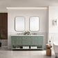 James Martin Vanities Breckenridge 72" Double Bathroom Vanity in Smokey Celadon with 3 cm Ethereal Noctis Quartz Top and Rectangular Sinks, , large