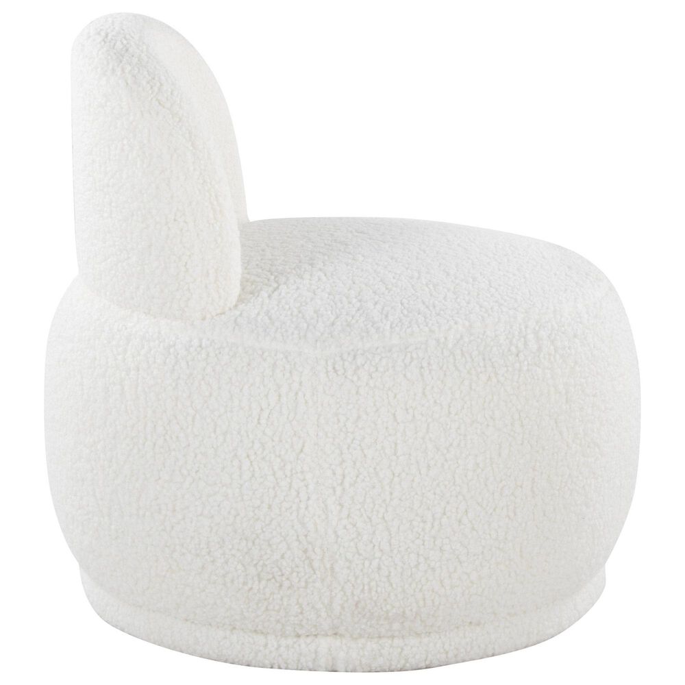Lumisource Kimi Accent Chair in White Sherpa, , large