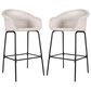 Hearth and Haven Ladd Outdoor Faux Wicker Barstool with Black Metal Frame in Light Gray (Set of 2), , large